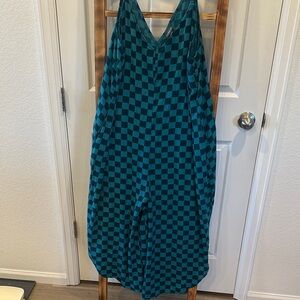 Torrid Teal and Black Checkered Dress